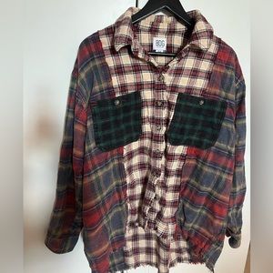 BDG Urban Outfitters Brendan Womens Spliced Flannel Shirt